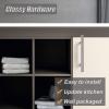 imageProbrico 50 Pack 5quot Hole Center Solid Brushed Nickel Stainless Steel Kitchen Cabinet Handles Modern Euro T Bar Pulls Kitchen Cupboard Handles Dresser Drawer Pulls 735quot LengthFurniture Hardwarehole center 312