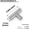 imageProbrico 50 Pack 5quot Hole Center Solid Brushed Nickel Stainless Steel Kitchen Cabinet Handles Modern Euro T Bar Pulls Kitchen Cupboard Handles Dresser Drawer Pulls 735quot LengthFurniture Hardwarehole center Single Hole