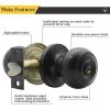 imageProbrico Black Door Knobs for Bedroom Bathroom Interior Door Knob with Round Ball Matte Black Privacy Door Knob 6 PackBlack
