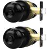imageProbrico Black Door Knobs for Bedroom Bathroom Interior Door Knob with Round Ball Matte Black Privacy Door Knob 6 PackBlack