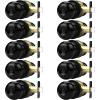 imageProbrico Black Door Knobs for Bedroom Bathroom Interior Door Knob with Round Ball Matte Black Privacy Door Knob 6 PackBlack
