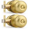 imageProbrico Black Door Knobs for Bedroom Bathroom Interior Door Knob with Round Ball Matte Black Privacy Door Knob 6 PackBrushed Brass