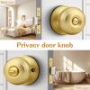 imageProbrico Black Door Knobs for Bedroom Bathroom Interior Door Knob with Round Ball Matte Black Privacy Door Knob 6 PackBrushed Brass