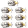 imageProbrico Black Door Knobs for Bedroom Bathroom Interior Door Knob with Round Ball Matte Black Privacy Door Knob 6 PackBrushed Nickel