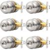 imageProbrico Black Door Knobs for Bedroom Bathroom Interior Door Knob with Round Ball Matte Black Privacy Door Knob 6 PackBrushed Nickel