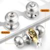 imageProbrico Black Door Knobs for Bedroom Bathroom Interior Door Knob with Round Ball Matte Black Privacy Door Knob 6 PackBrushed Nickel
