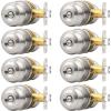 imageProbrico Black Door Knobs for Bedroom Bathroom Interior Door Knob with Round Ball Matte Black Privacy Door Knob 6 PackBrushed Nickel
