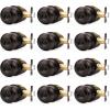 imageProbrico Black Door Knobs for Bedroom Bathroom Interior Door Knob with Round Ball Matte Black Privacy Door Knob 6 PackOil Rubbed Bronze