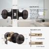 imageProbrico Black Door Knobs for Bedroom Bathroom Interior Door Knob with Round Ball Matte Black Privacy Door Knob 6 PackOil Rubbed Bronze