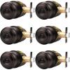 imageProbrico Black Door Knobs for Bedroom Bathroom Interior Door Knob with Round Ball Matte Black Privacy Door Knob 6 PackOil Rubbed Bronze