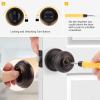 imageProbrico Black Door Knobs for Bedroom Bathroom Interior Door Knob with Round Ball Matte Black Privacy Door Knob 6 PackOil Rubbed Bronze