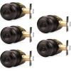 imageProbrico Black Door Knobs for Bedroom Bathroom Interior Door Knob with Round Ball Matte Black Privacy Door Knob 6 PackOil Rubbed Bronze