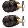 imageProbrico Black Door Knobs for Bedroom Bathroom Interior Door Knob with Round Ball Matte Black Privacy Door Knob 6 PackOil Rubbed Bronze