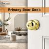 imageProbrico Black Door Knobs for Bedroom Bathroom Interior Door Knob with Round Ball Matte Black Privacy Door Knob 6 PackPolished Brass