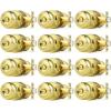 imageProbrico Black Door Knobs for Bedroom Bathroom Interior Door Knob with Round Ball Matte Black Privacy Door Knob 6 PackPolished Brass