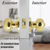 imageProbrico Black Door Knobs for Bedroom Bathroom Interior Door Knob with Round Ball Matte Black Privacy Door Knob 6 PackPolished Brass