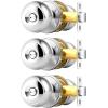 imageProbrico Black Door Knobs for Bedroom Bathroom Interior Door Knob with Round Ball Matte Black Privacy Door Knob 6 PackPolished Chrome