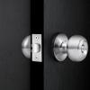 imageProbrico Black Door Knobs for Bedroom Bathroom Interior Door Knob with Round Ball Matte Black Privacy Door Knob 6 PackPolished Chrome