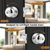 imageProbrico Black Door Knobs for Bedroom Bathroom Interior Door Knob with Round Ball Matte Black Privacy Door Knob 6 PackPolished Chrome