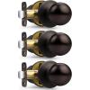 imageProbrico Closet Door Knob Brushed Nickel Passage Door Knob Without Key Interior Door Knob NoLocking Door Knob for Hallway 10 PackOil Rubbed Bronze