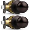imageProbrico Closet Door Knob Brushed Nickel Passage Door Knob Without Key Interior Door Knob NoLocking Door Knob for Hallway 10 PackOil Rubbed Bronze
