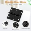 imageProbrico Interior Black Door Hinges 35 X 35 Inch Door Hinges with Square Corners Black Hinges for Doors 12 PackBlack