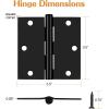 imageProbrico Interior Black Door Hinges 35 X 35 Inch Door Hinges with Square Corners Black Hinges for Doors 12 PackBlack