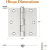 imageProbrico Interior Black Door Hinges 35 X 35 Inch Door Hinges with Square Corners Black Hinges for Doors 12 PackBrushed Nickel