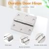 imageProbrico Interior Black Door Hinges 35 X 35 Inch Door Hinges with Square Corners Black Hinges for Doors 12 PackBrushed Nickel