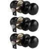 imageProbrico Interior Door Knob for Hallway Black Door Knobs Closet Door Knob Passage Door Knob with Round Ball Knob 6 PackBlack