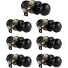 imageProbrico Interior Door Knob for Hallway Black Door Knobs Closet Door Knob Passage Door Knob with Round Ball Knob 6 PackBlack
