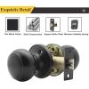 imageProbrico Interior Door Knob for Hallway Black Door Knobs Closet Door Knob Passage Door Knob with Round Ball Knob 6 PackBlack