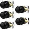 imageProbrico Interior Door Knob for Hallway Black Door Knobs Closet Door Knob Passage Door Knob with Round Ball Knob 6 PackBlack