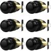 imageProbrico Interior Door Knob for Hallway Black Door Knobs Closet Door Knob Passage Door Knob with Round Ball Knob 6 PackBlack