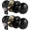 imageProbrico Interior Door Knob for Hallway Black Door Knobs Closet Door Knob Passage Door Knob with Round Ball Knob 6 PackBlack