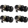 imageProbrico Interior Door Knob for Hallway Black Door Knobs Closet Door Knob Passage Door Knob with Round Ball Knob 6 PackBlack