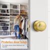 imageProbrico Interior Door Knob for Hallway Black Door Knobs Closet Door Knob Passage Door Knob with Round Ball Knob 6 PackBrushed Brass