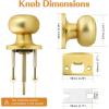 imageProbrico Interior Door Knob for Hallway Black Door Knobs Closet Door Knob Passage Door Knob with Round Ball Knob 6 PackBrushed Brass