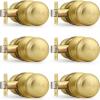 imageProbrico Interior Door Knob for Hallway Black Door Knobs Closet Door Knob Passage Door Knob with Round Ball Knob 6 PackBrushed Brass