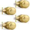 imageProbrico Interior Door Knob for Hallway Black Door Knobs Closet Door Knob Passage Door Knob with Round Ball Knob 6 PackBrushed Brass