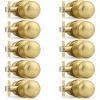 imageProbrico Interior Door Knob for Hallway Black Door Knobs Closet Door Knob Passage Door Knob with Round Ball Knob 6 PackBrushed Brass