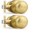 imageProbrico Interior Door Knob for Hallway Black Door Knobs Closet Door Knob Passage Door Knob with Round Ball Knob 6 PackBrushed Brass