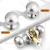 imageProbrico Interior Door Knob for Hallway Black Door Knobs Closet Door Knob Passage Door Knob with Round Ball Knob 6 PackBrushed Nickel