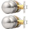 imageProbrico Interior Door Knob for Hallway Black Door Knobs Closet Door Knob Passage Door Knob with Round Ball Knob 6 PackBrushed Nickel