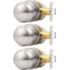 imageProbrico Interior Door Knob for Hallway Black Door Knobs Closet Door Knob Passage Door Knob with Round Ball Knob 6 PackBrushed Nickel