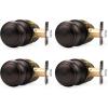 imageProbrico Interior Door Knob for Hallway Black Door Knobs Closet Door Knob Passage Door Knob with Round Ball Knob 6 PackOil Rubbed Bronze