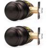 imageProbrico Interior Door Knob for Hallway Black Door Knobs Closet Door Knob Passage Door Knob with Round Ball Knob 6 PackOil Rubbed Bronze