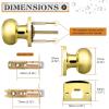 imageProbrico Interior Door Knob for Hallway Black Door Knobs Closet Door Knob Passage Door Knob with Round Ball Knob 6 PackPolished Brass