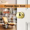 imageProbrico Interior Door Knob for Hallway Black Door Knobs Closet Door Knob Passage Door Knob with Round Ball Knob 6 PackPolished Brass