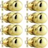 imageProbrico Interior Door Knob for Hallway Black Door Knobs Closet Door Knob Passage Door Knob with Round Ball Knob 6 PackPolished Brass